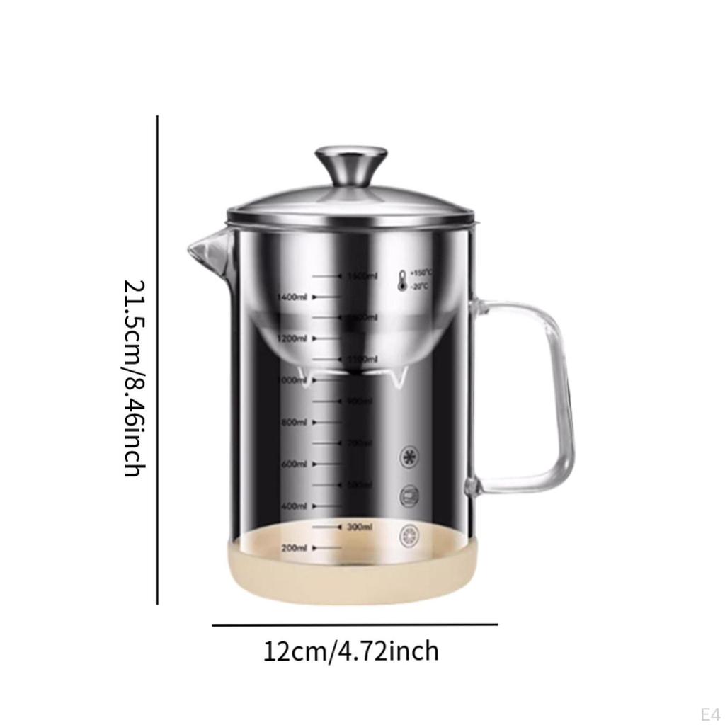 Kitchen Oil Separator Grease Container Easy To Use Dustproof Large Capacity Drain Soy