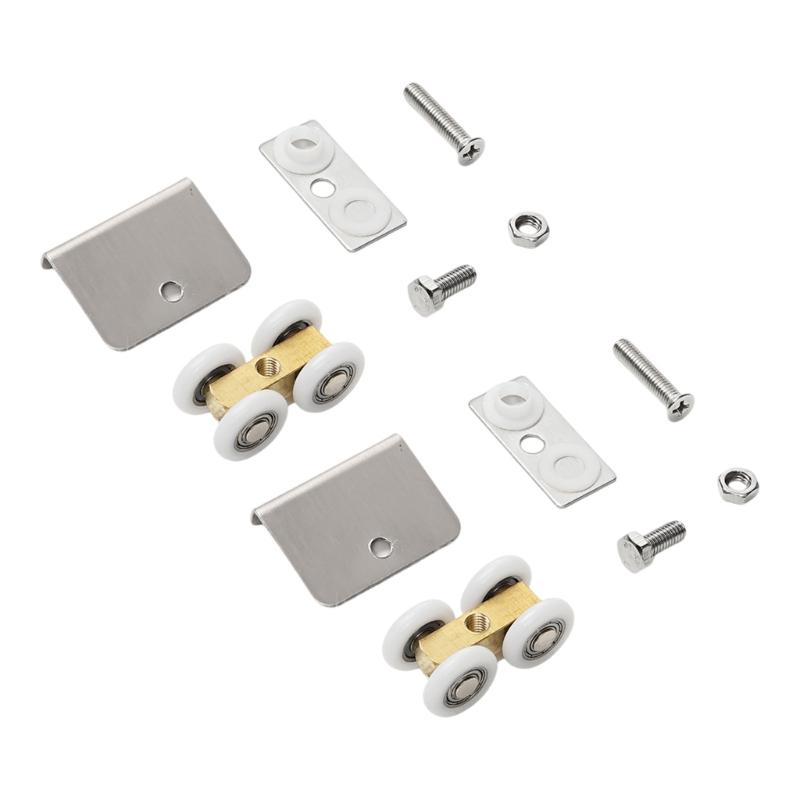 2Pcs Shower Door Sliding Rollers Adjustable Sliding Door Wheel Universals Glass Sliding Door Hanging Wheel Enduring