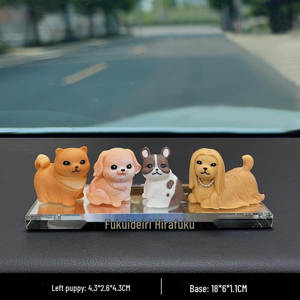 Resin Cute Puppy Car Ornament - Interior Decoration & Decompression Artifact