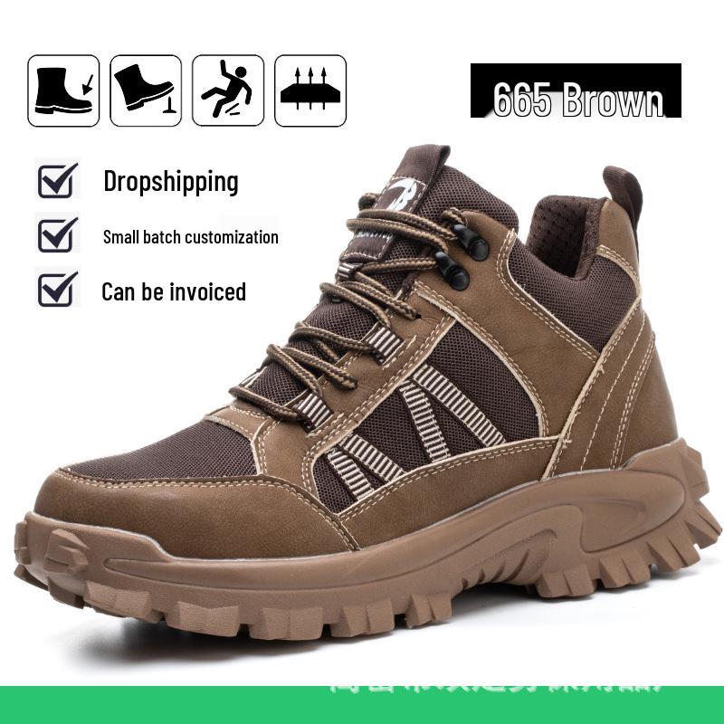 Unisex Lightweight Steel Toe Safety Shoes - Anti-Smash, Puncture-Resistant, Breathable, High-Top Construction Footwear