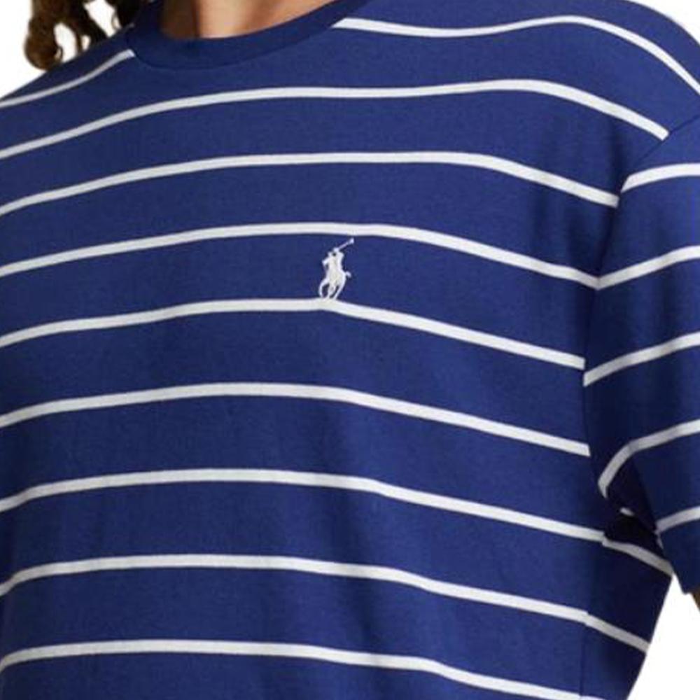 Polo Ralph Lauren Striped Loose Fit Crew Neck T-Shirt Men Tops Blue 710934666-001