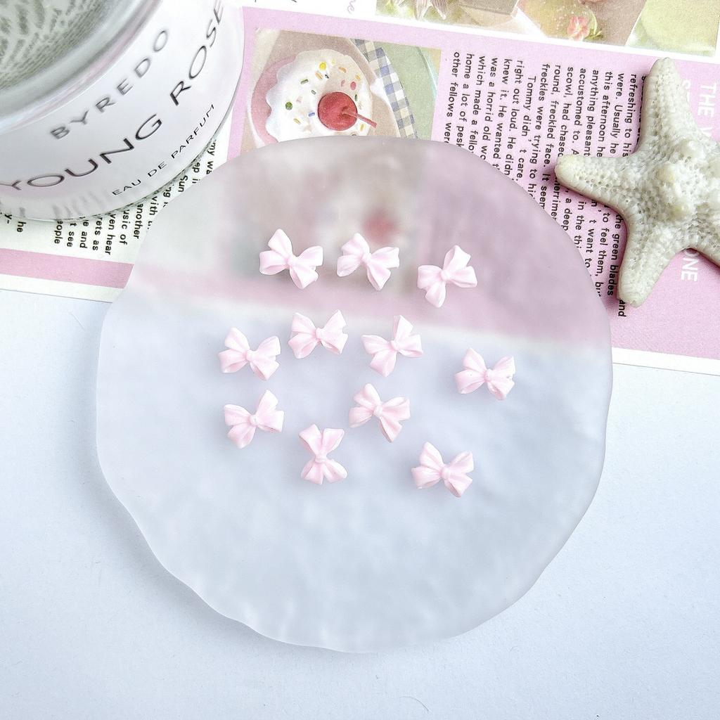 Pink Resin Cartoon Bowknot Heart Bow Tie Little Bunny Nail Art Accessories DIY Nail Hairpin Accessories Wholesale