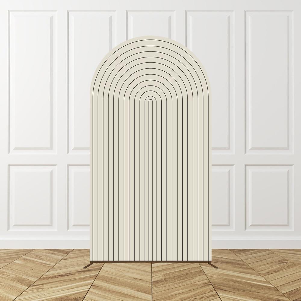 1Pc Wedding Brown Arch Backdrop Decoration Baby Party Kids Birthday Wedding Celebration Polyester Elastic Background Cover Prop
