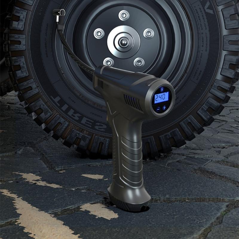 Car Air Compressor Universal Tire Inflator for Motorcycle Bicycles Balls Cordless/Wired Digital Air Pump with LED Light