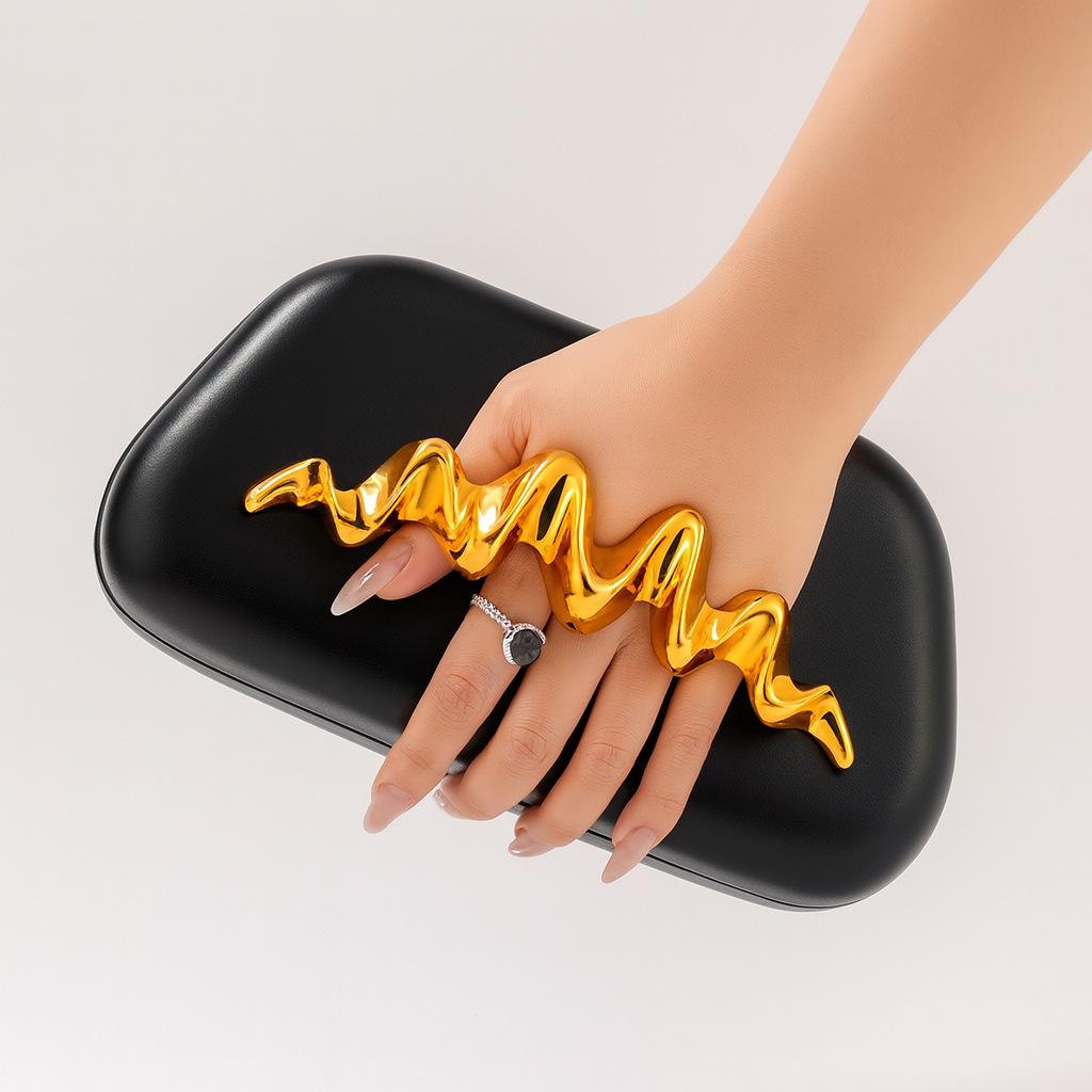 

Women S Shoulder Oblique Span Bag, Special-Shaped Pu Wrist Bag, Fashion Wedding Dinner Clutch Bag