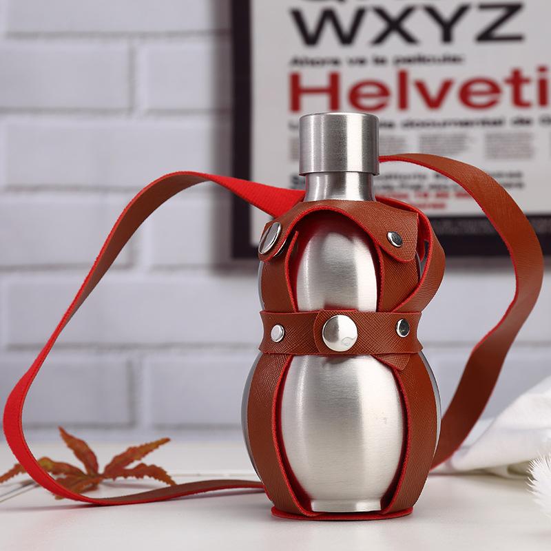 Stainless Steel Hip Flask Portable Gourd Shape Flagon Outdoor Wine Bottle Whiskey Vodka Wine Pot Alcohol Drinkware Flask