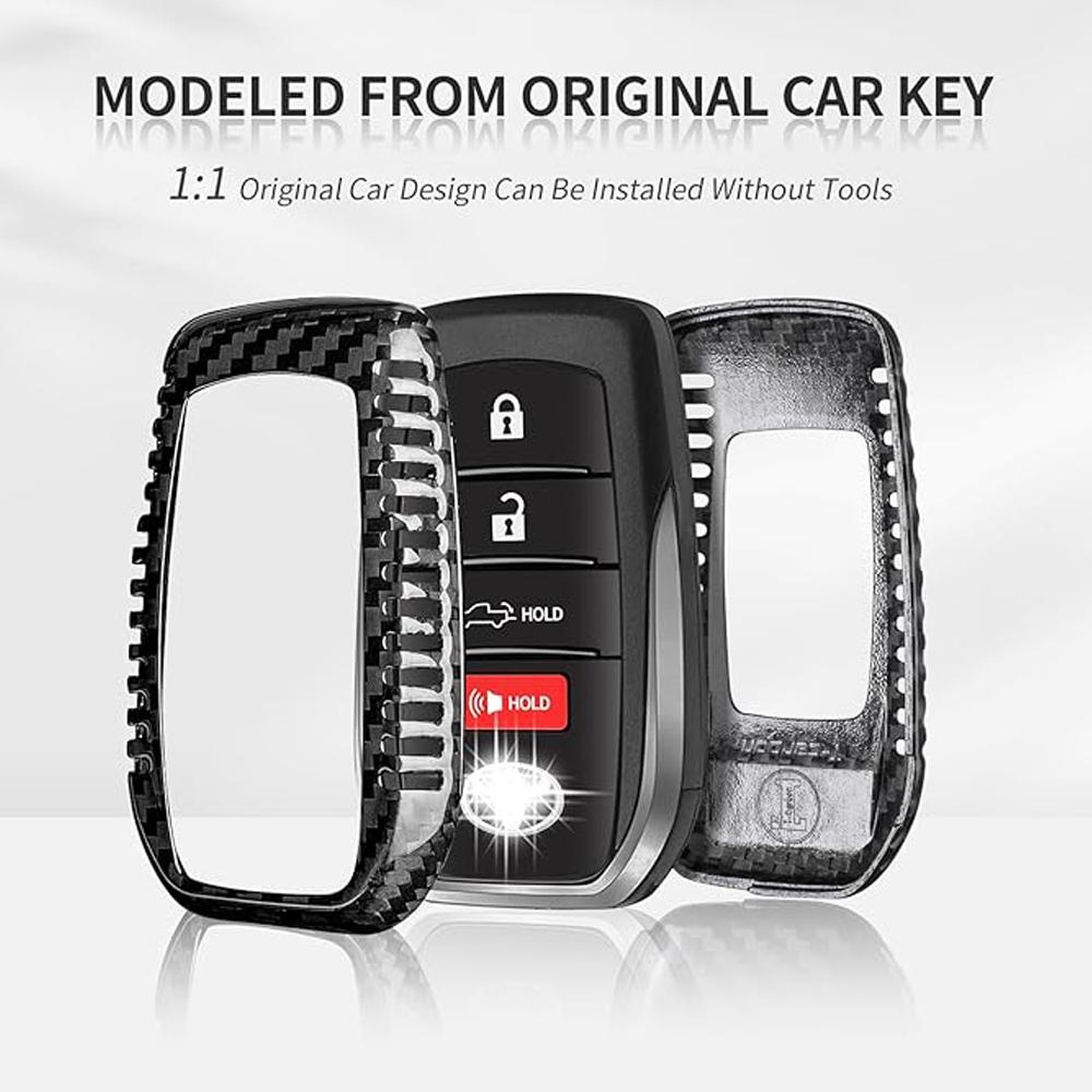 Key Cover for Toyota Venza Carbon Fiber Key Case for TOYOTA RAV4 Prime Land Cruiser Fortuner Mirai Collora Cross 2024 Car Key