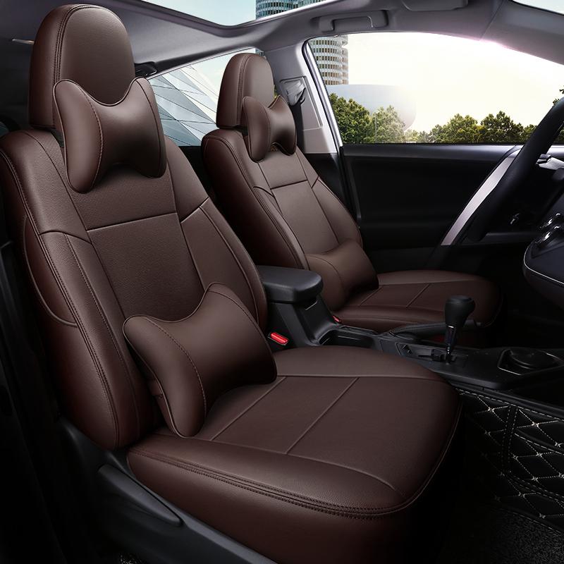 Premium Leather Car Seat Cover For Toyota RAV4 2013-2018 Custom Fit Auto Special Luxury Protect Breathable Car Seat Cushion