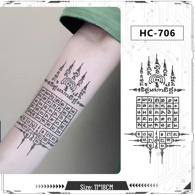 Thai bibel halvarm tatoveringsklistremerker: 14 stiler, vanntett og langvarig urtebasert design for menn.