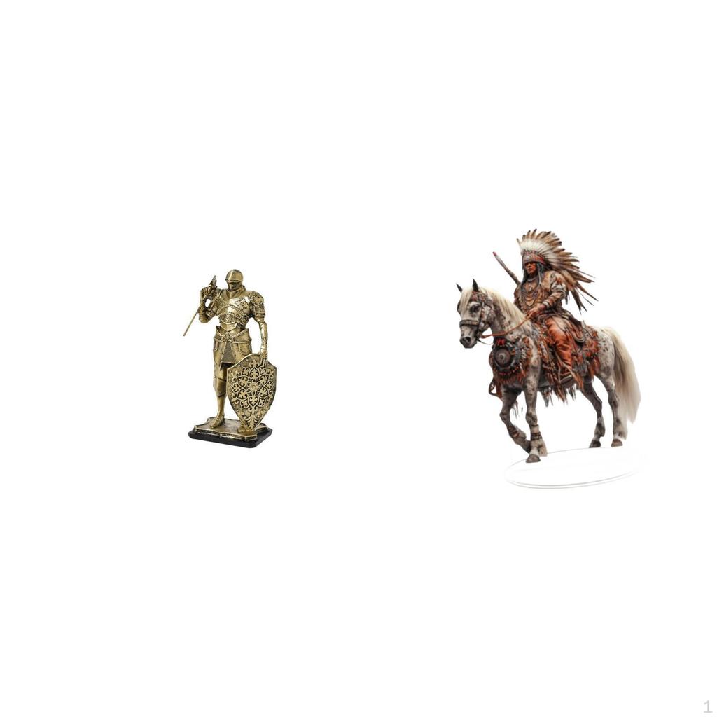 Nordic Resin Knight Sculpture Abstract Figurine Acrylic Art Ornament Waterproof Table Centerpiece