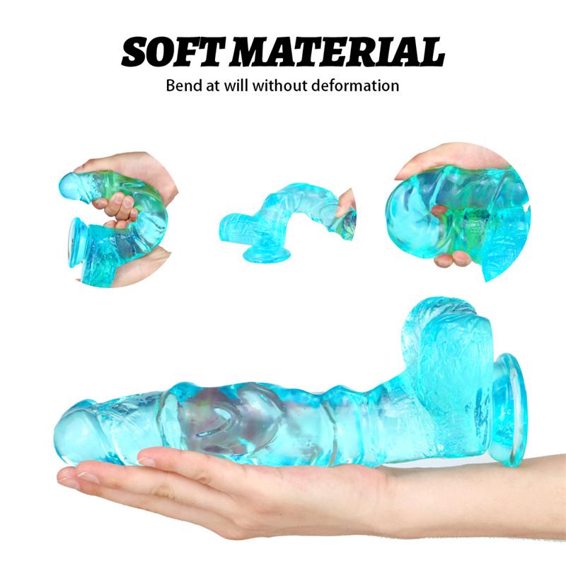 Großer Kiel Dildo Großer Simulationsdildo Kristallfarbe Weiblicher Masturbator Erwachsenenprodukte