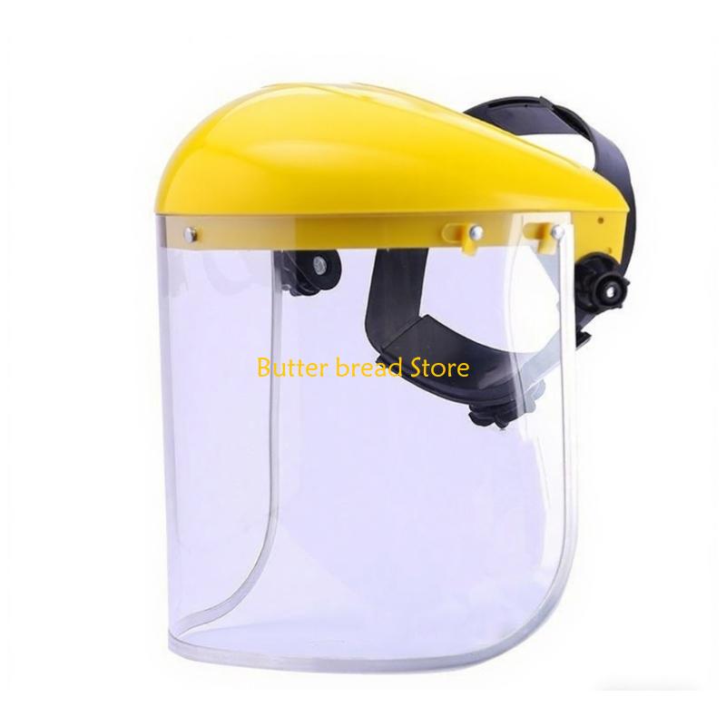 W89C Clear Industrial Safety Visors Shatterproof Construction Comfort Fit Adjustable Head Straps Face Shield For Grinding Work