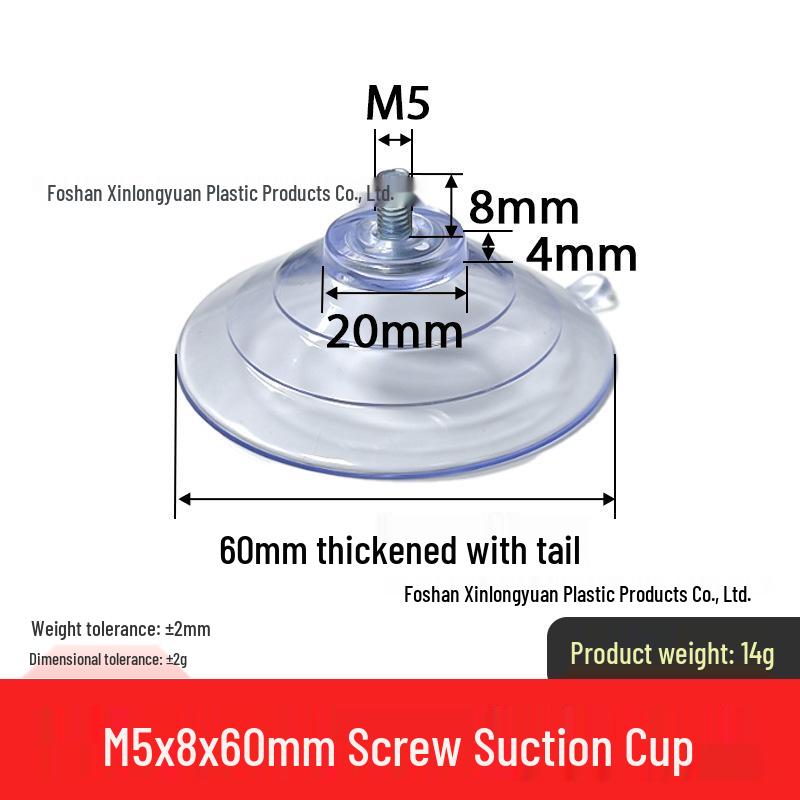 M4-M8 Transparente PVC-Saugnapf mit Gewindestange