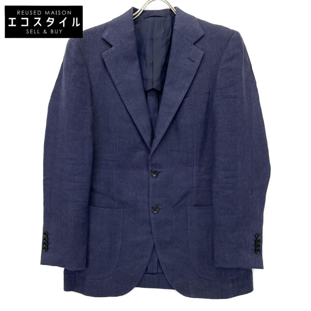 BEAMS F Navy SUBALPINO Linen Solid Jacket Jacket 46 NavyUsed