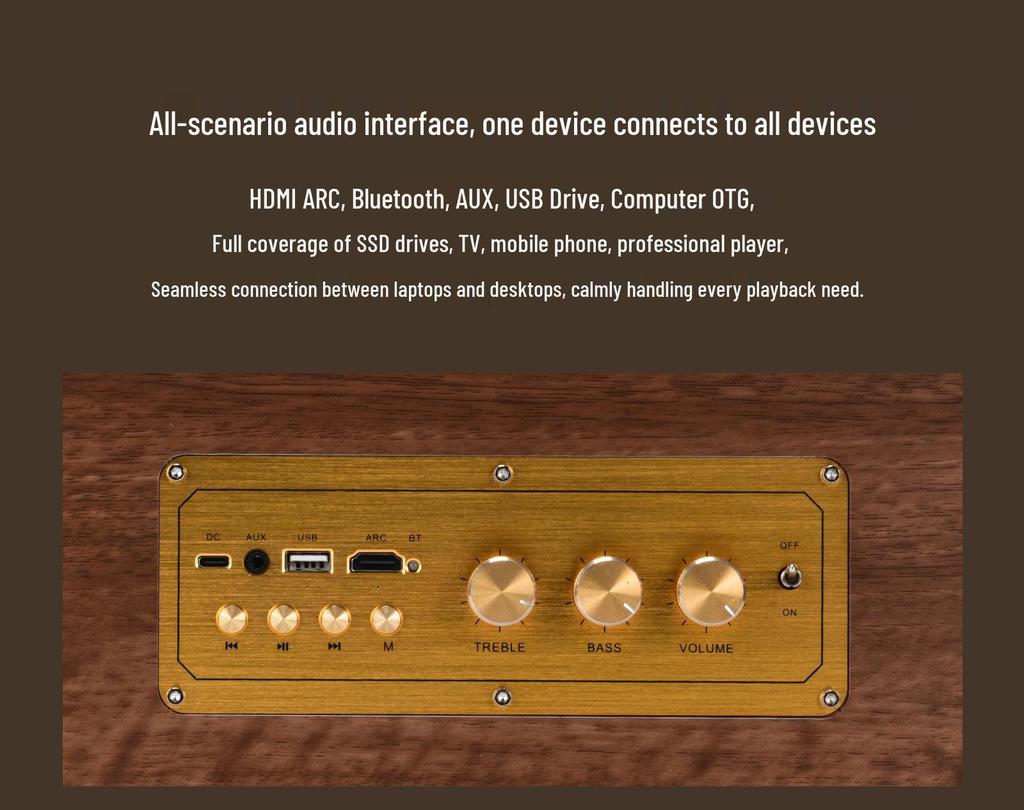 High-Quality Wooden Wireless Bluetooth Speaker with Card Slot for Home Audio & High Power K-Song Experience