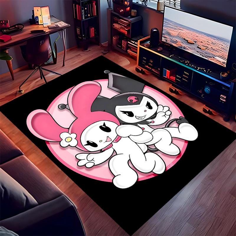 Sanrio My Melody and Kuromi Printed Absorbent Washable Carpet, Non-Slip Bathroom Mats, Kitchen Rugs, Yoga Mat,Living Room Entrance, Camping Picnic Rug