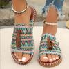 Mehrfarbige Fransen-Slipper in Übergröße für Damen für legere Sommer-Strandkleidung