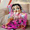 1pc Betty Boop Blanket, Home Printed Throw Blanket - Soft Blanket Gift for Family, Washable Sofa Bed Blanket