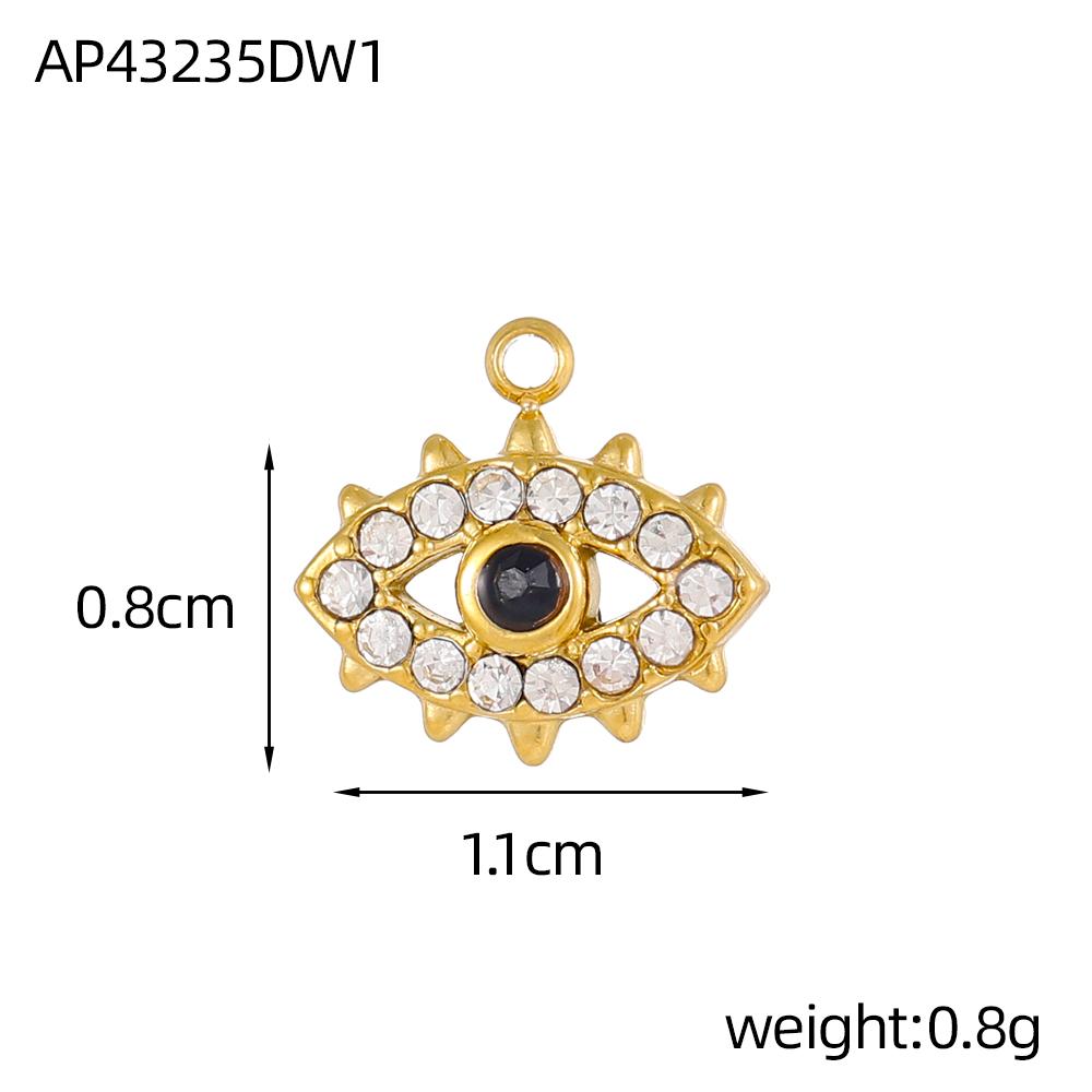 3PCS/LOT CARLIDANA Evil Eye Charms, Gold Plated Stainless Steel Zircon Pendants for DIY Jewelry Making