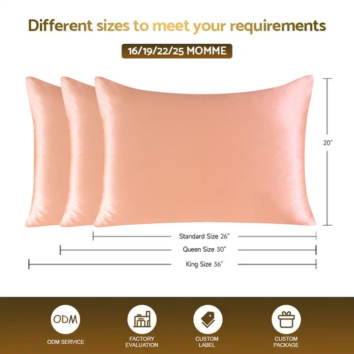 100% Natural Mulberry Silk Pillowcase 19MM With Hidden Zipper Suitable For Hair Real Silk Pillow Case with Oeko-tex
