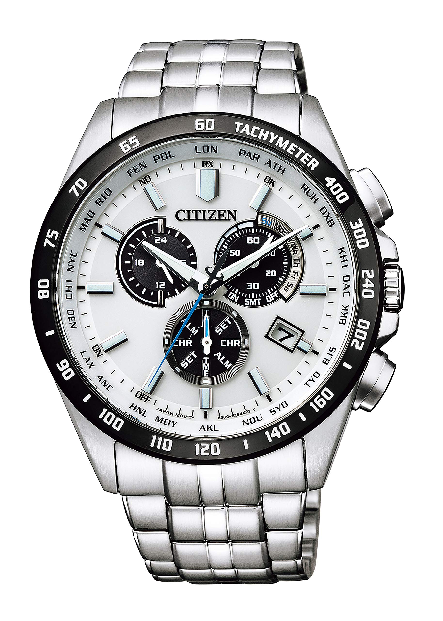 

[Citizen] Watch Citizen Collection Eco-Drive Radio Controlled Watch Direct Flight Chronograph CB5874-90A Men s Silver