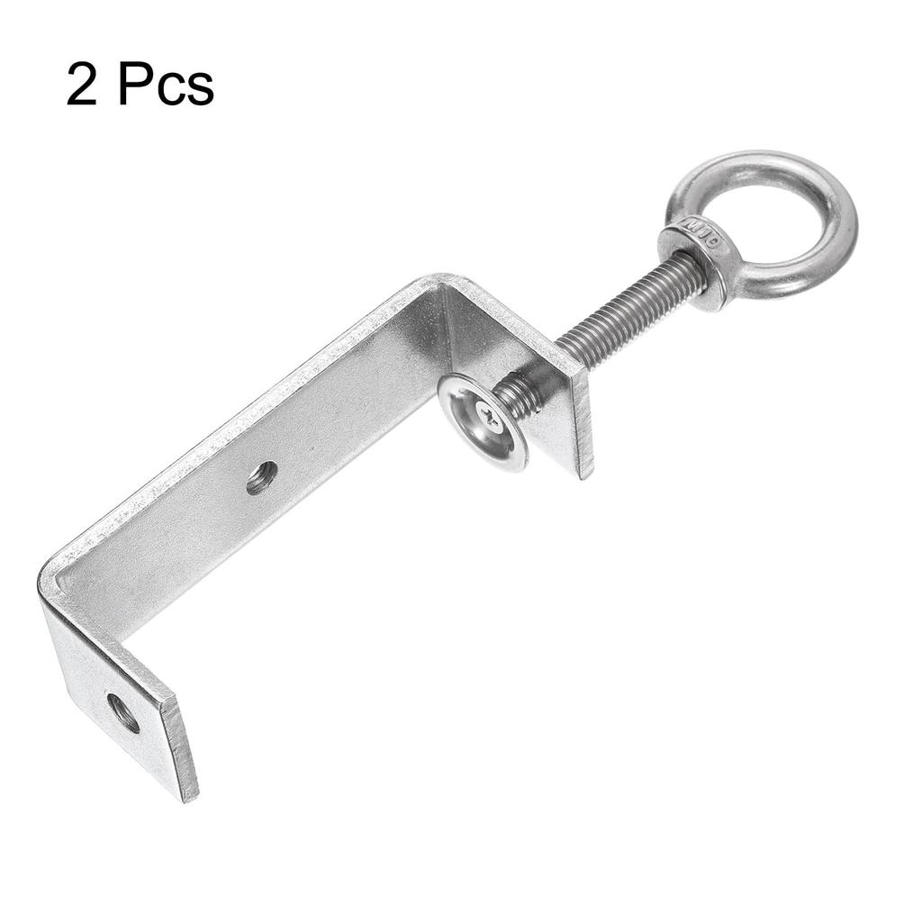 Uxcell 2-Piece Stainless Steel C-Clamp with 100mm Wide Jaw Opening for Woodworking, Welding, Construction, and Home Use