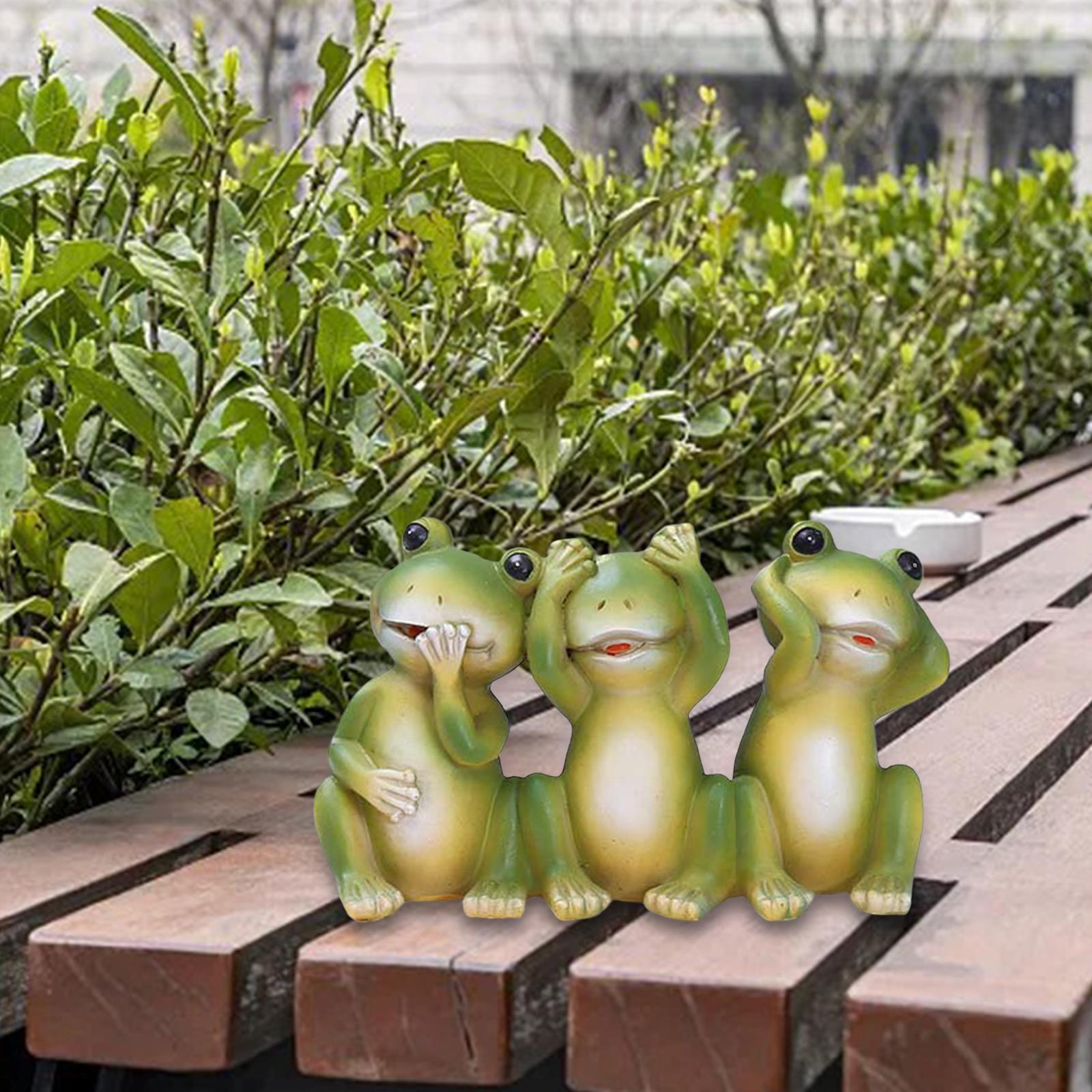 

Frog Statue Animal Sculpture Garden Statue Desktop Craft Ornament for Lawn Desk