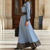 New autumn women's clothing long-sleeved long dress leopard print splicing dress European and American women's clothing