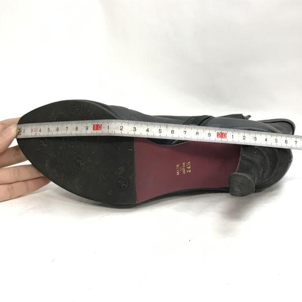 HIMIKO Japan Eleganz Leder Seitenreißverschluss Lange Stiefel Damen 24.5 schwarz hohe Absätze(GEBRAUCHT)