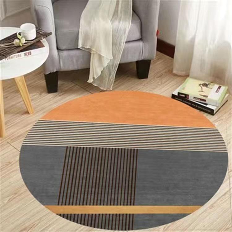 Crystal Velvet Simple Round Floor Living Room Bedroom Office Sofa Carpet Washable Dirt-resistant Non-slip Floor Cushion