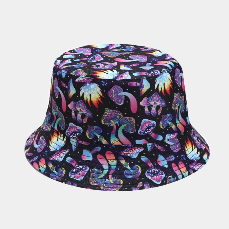 Classic Vintage Print Doublesided Sun Hat For Men Women Summer Outdoor Uv Protection