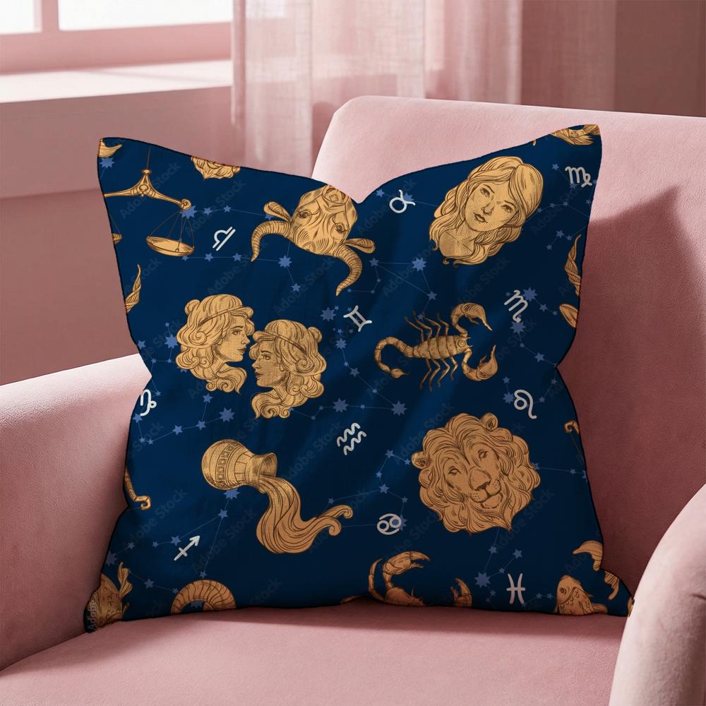 Constellation Pattern Cushion Cover MultiScene Pillow Cover for Home Car Reversible Soft Durable for Daily Use