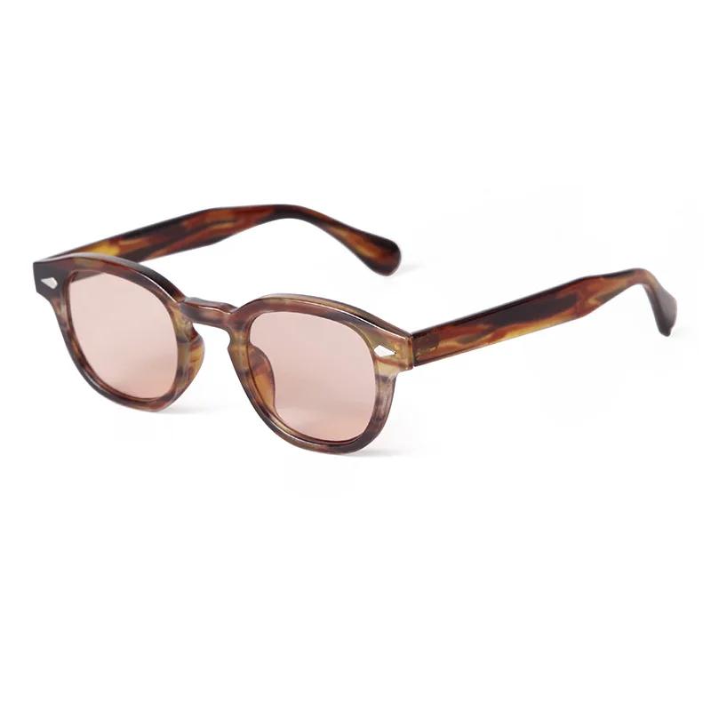 

Vintage Leopard Frame Round Sunglasses Women Men Brand Design Retro Rivet Yellow Blue Lens Sun Glasses Shades Eyewear UV400