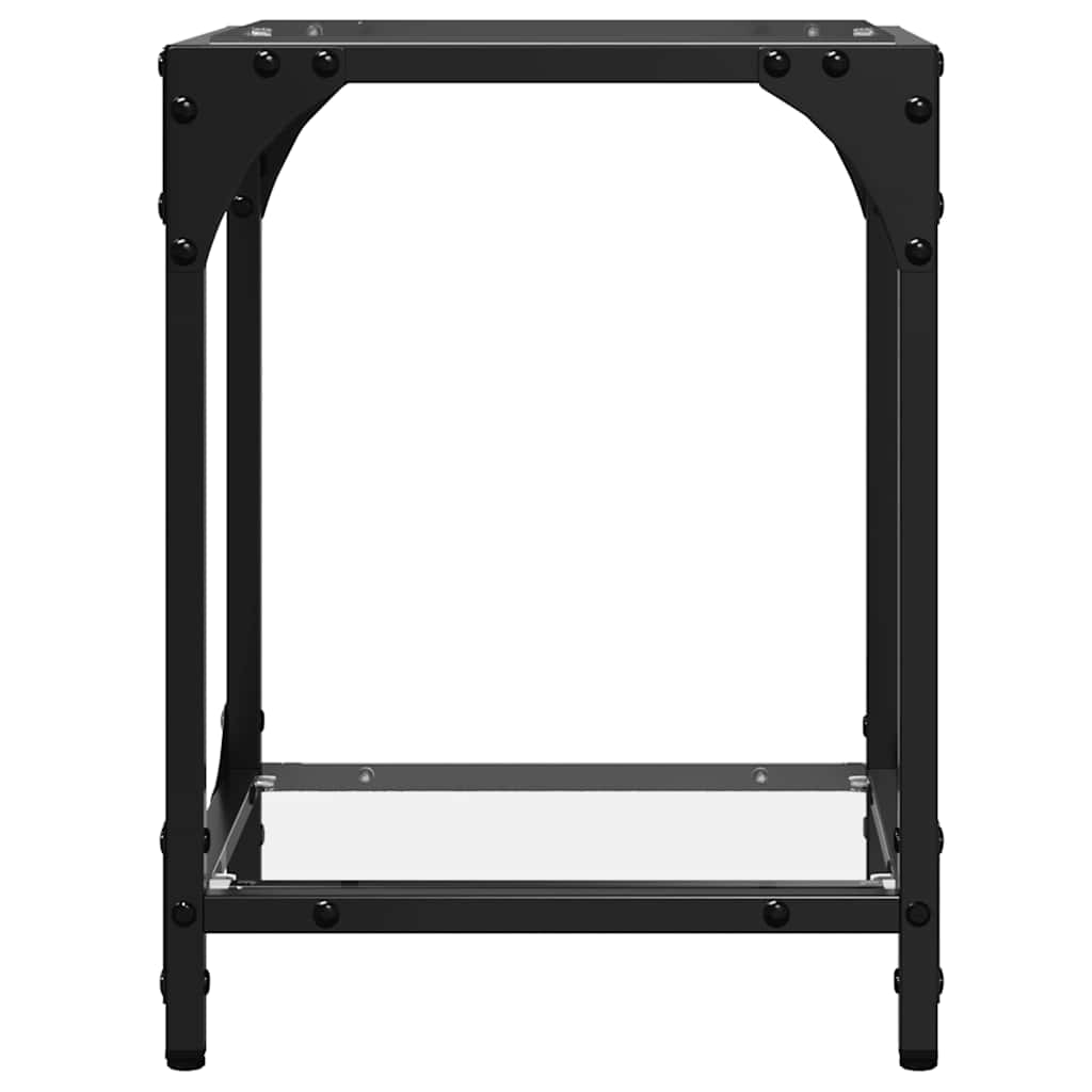 Coffee Tables with Glass Top 2 pcs Transparent 30x30x40 cm Steel