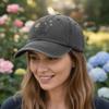 Retro Floral Embroidery Baseball Cap Washed Cotton Adjustable Couple Cap Baseball Hats For Man Women