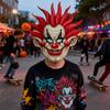 Masquerade Face Cover Creepy Red-Haired Accessory Carnival Masque For Halloween Party Performance Stage Show Prank Haunted House