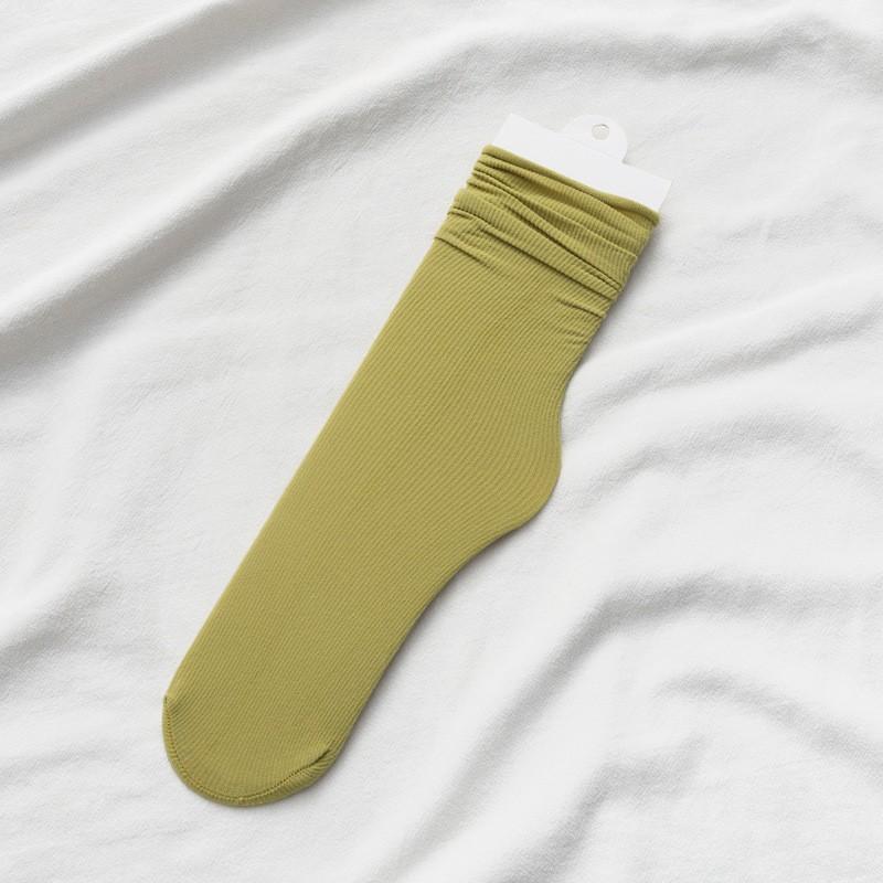 Female Spring and Summer Thin Solid Color All Kinds of Candy Color Breathable In The Cylinder Pile Socks