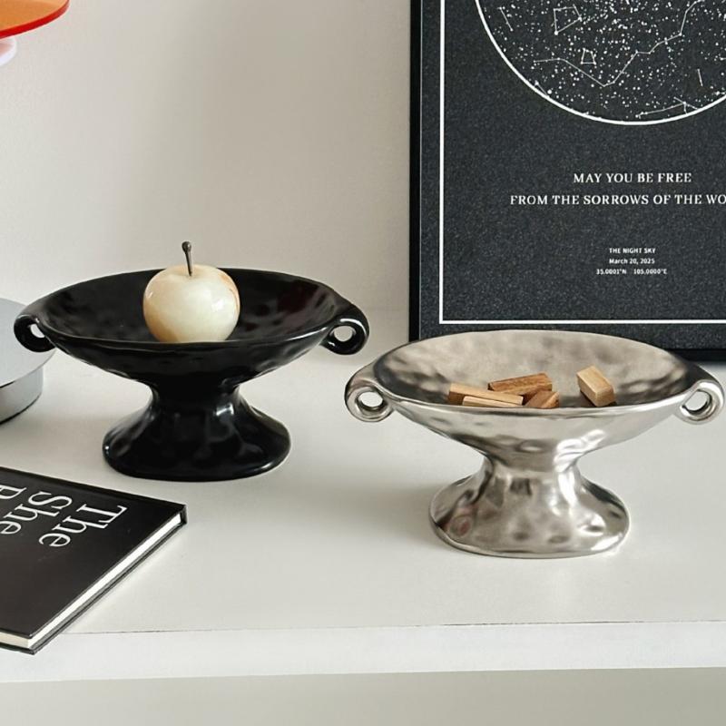 Ceramic Double-Ear Soap Dish, Vintage Double-Ear Soap Dish With High Stand, Suitable For Home Decoration, Bathroom Soap Storage