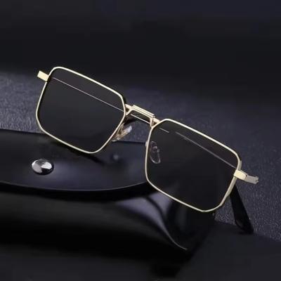 Rechteckige Sonnenbrille für Damen, Metallrahmen, Vintage-Marke, quadratische Sonnenbrille für Herren, Schattierungen für Damen