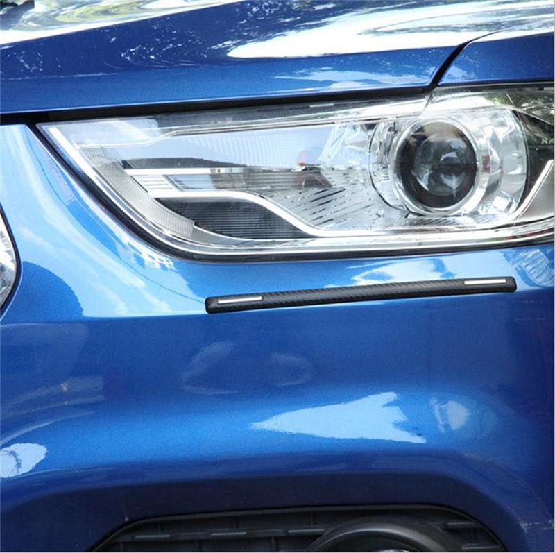4pcs Car Accessories Bumper Corner Guard Cover Anti Scratch Protector Carbon Fiber Pattern Sticker