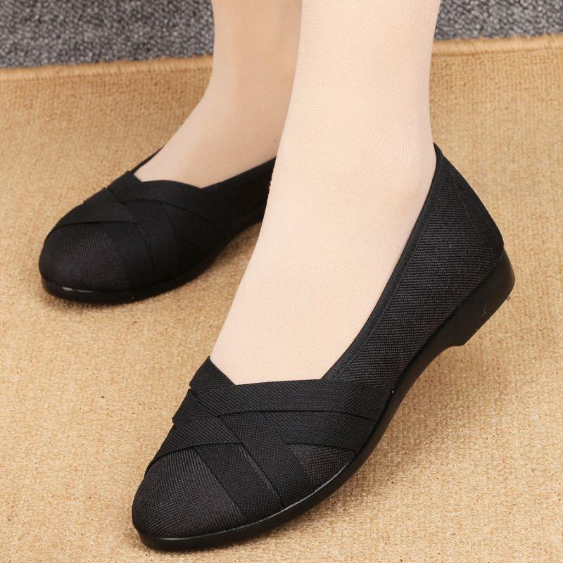 

New cloth shoes women s single shoes black versatile women s shoes casual comfortable nonslip breathable mother shoes work shoes 35 чёрный