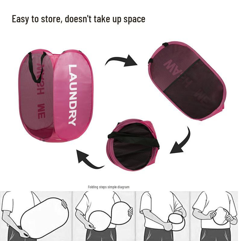 Foldable Printed Laundry Hamper - Large Dirty Clothes & Storage Basket for Dormitory