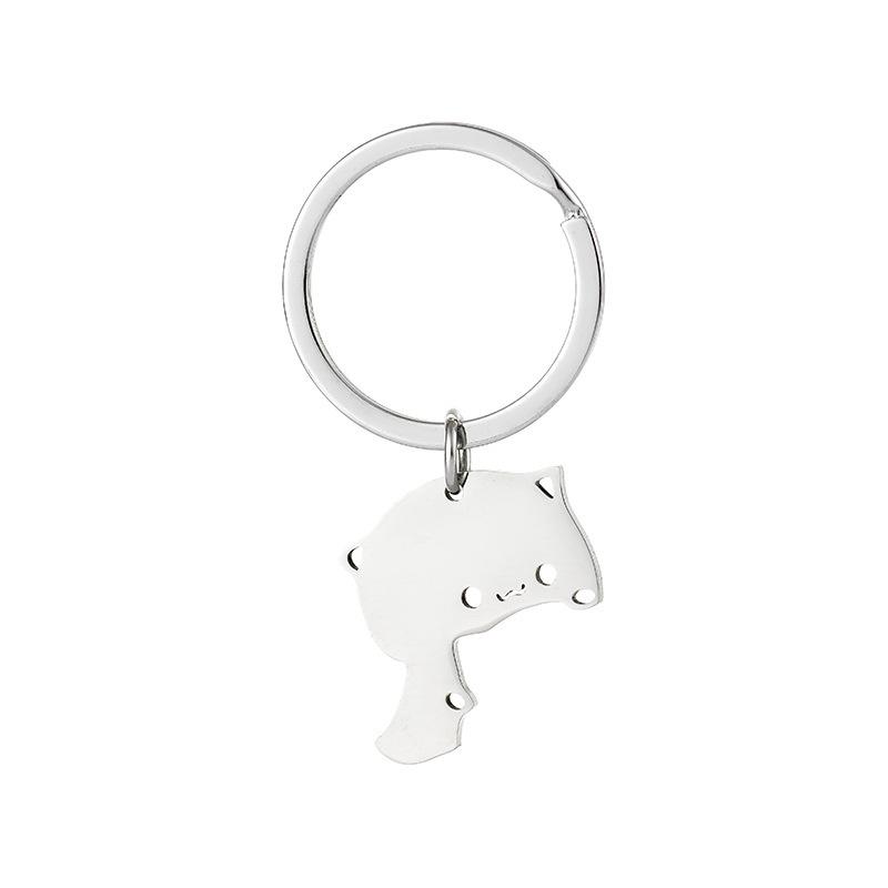 1 Pair Creativity Cute Stainless Steel Cartoon Cat Keychain Couple Animal Matching Key Ring Pendants Valentine Friendship Gift