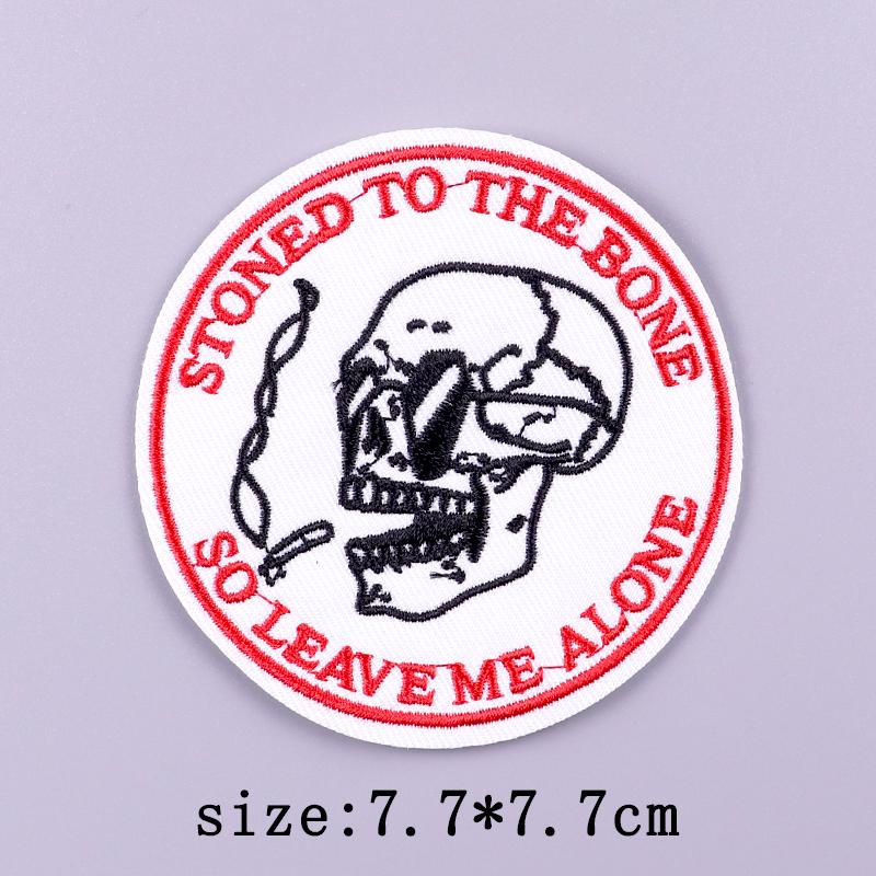 Punk Embroidery Patch Iron-On Patches For Clothing Thermoadhesive Patches On Clothes Letters Flame Embroidered Patch For Clothes