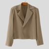 INCERUN Autumn Winter Men Long Sleeve Front Cross Cropped Short Blazer Coats