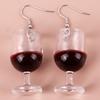 New Large Red Wine Glasses Acrylic Dangle Earring for Women Resin 3D Drink Cup Bottle Drop Earring Funny Creative Jewelry Gifts