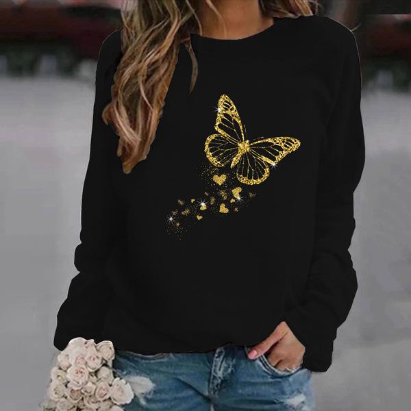 2024 Herbst/Winter Damen Casual Printed Loose Pullover Sweatshirt