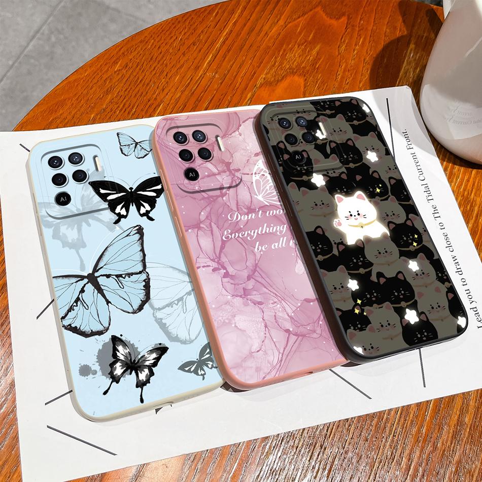 For Oppo Reno 5F 5 Lite 5Z 5K Case Cute Design Full Protection Phone Housing For Oppo Reno5 5G Soft Liquid Silicone Back Covers