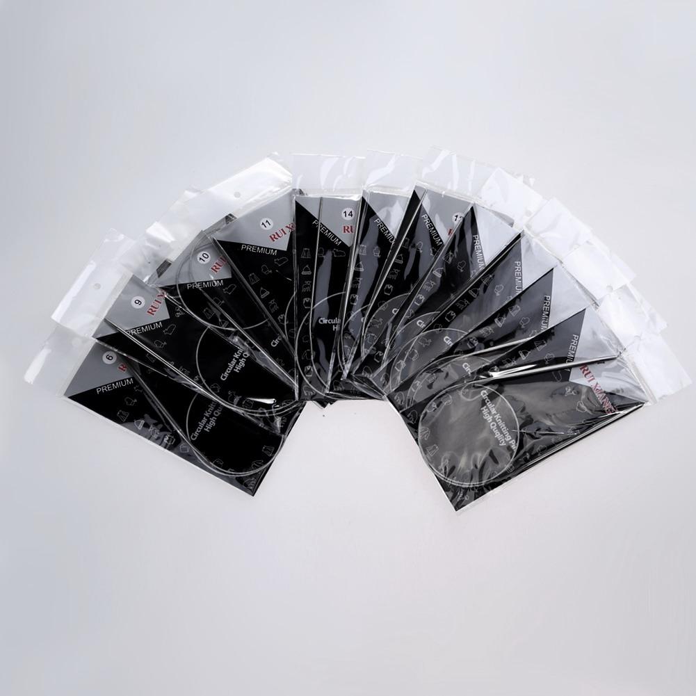 11pcs Sweater Knitting Needle Portable Stainless Steel Fixed Circular Needles Lightweight Different Sizes for DIY Knitted Tool