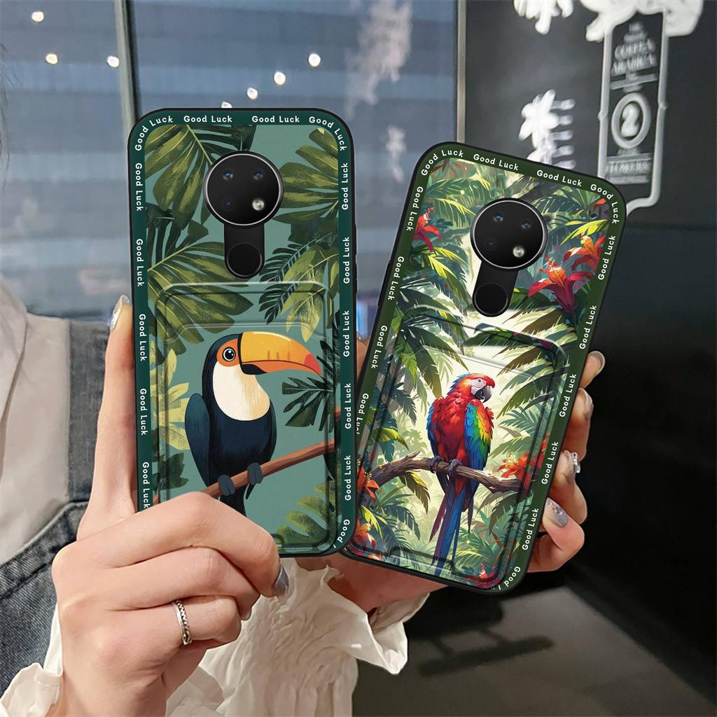 Protective Dirt-resistant Phone Case For Nokia 6.2/7.2 TPU Silicone Cute Back Cover Graffiti Durable Anti-knock Card Bag